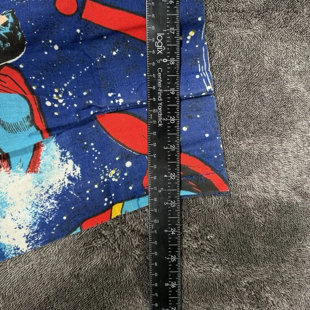 Superman Curtains Pair Vintage DC Comics Lined Navy Red 54x68 Each